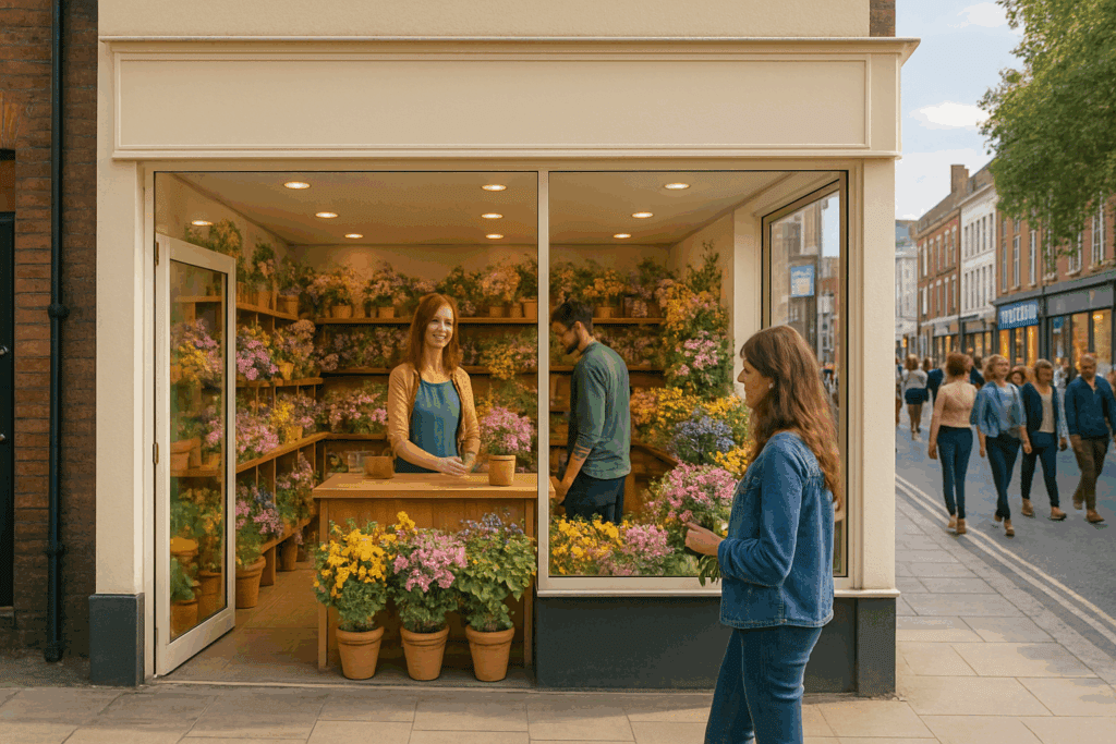 A high street florist shop